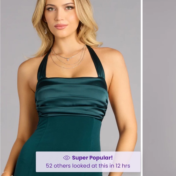 Windsor Deep Green Halter Maxi Dress - Picture 2 of 3